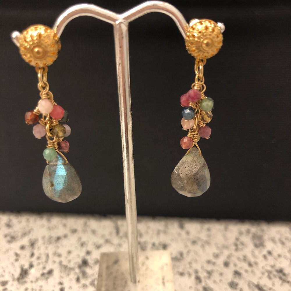 Tourmaline n Labradorite Earrings
